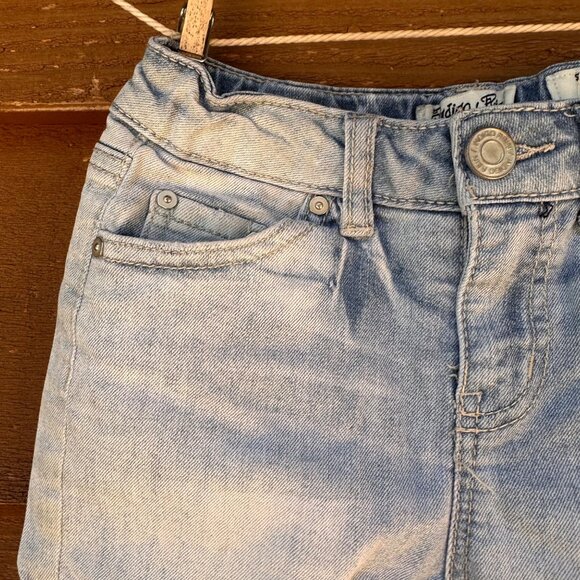 Girls Light Wash Denim Jean Shorts By Indigo Rein Forever Adjustable Waist - Picture 6 of 10